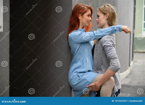 lesbienne sexy|Beautiful lesbian girls making love in studio Stock Photo